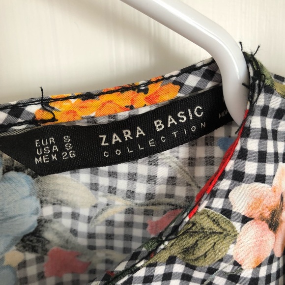 Zara Gingham Floral Ruffle Top - Picture 6 of 11